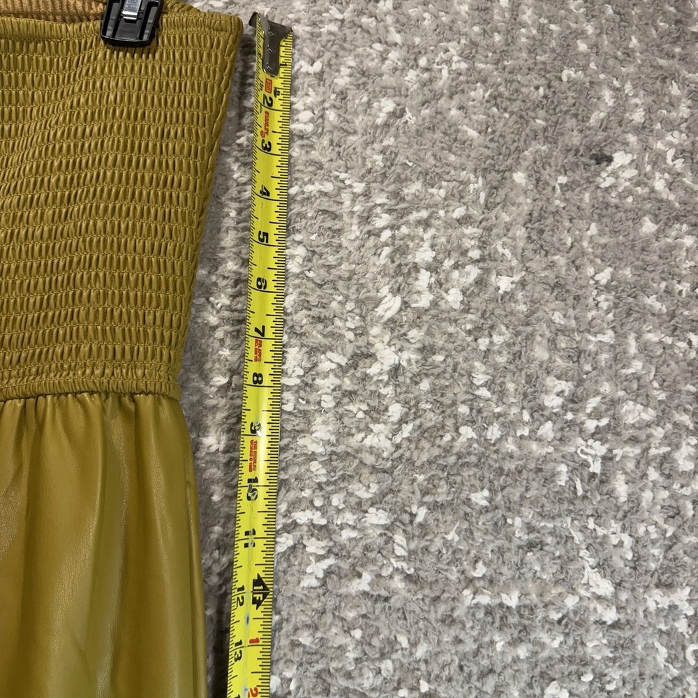 Pilcro Anthropologie Faux Leather Smocked Wide-Leg Jumpsuit M Boho Preppy - Picture 4 of 16